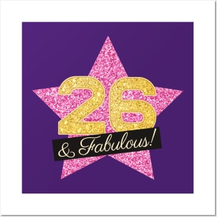 26th Birthday Gifts Women Fabulous - Pink Gold Posters and Art